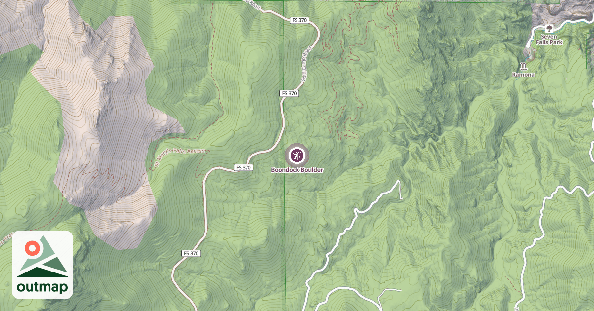 Map of Boondock Boulder