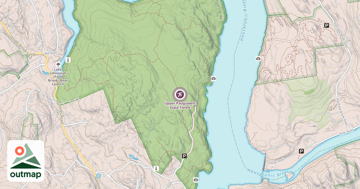 Map of Upper Paugussett State Forest