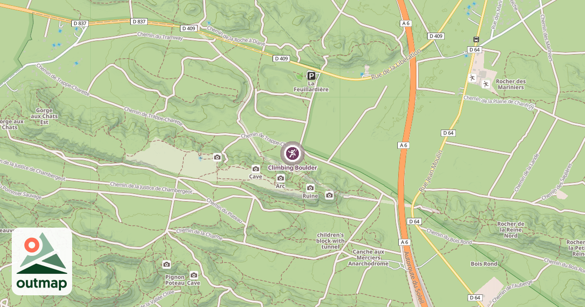 Map of Climbing Boulder