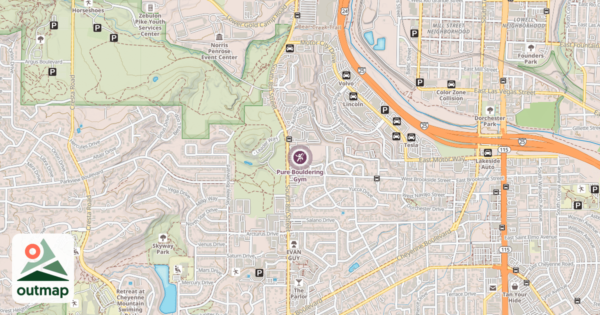 Map of Pure Bouldering Gym