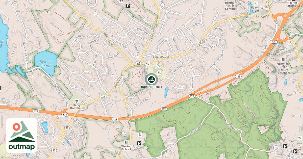 Map of Bald Hill Trails
