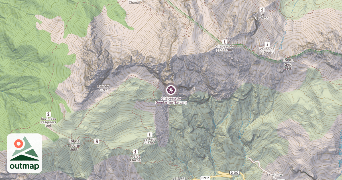 Map of Chapeau de Gendarme (Le Lan)