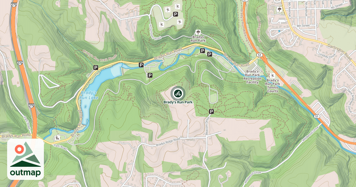 Map of Brady's Run Park
