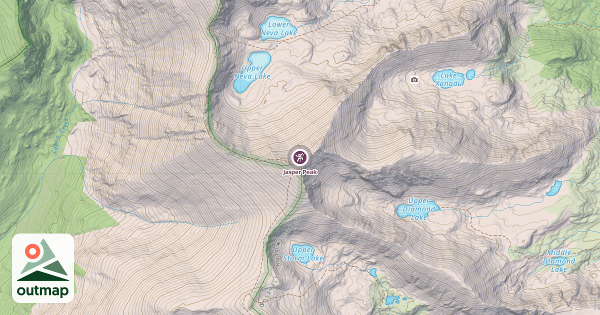 Map of Jasper Peak