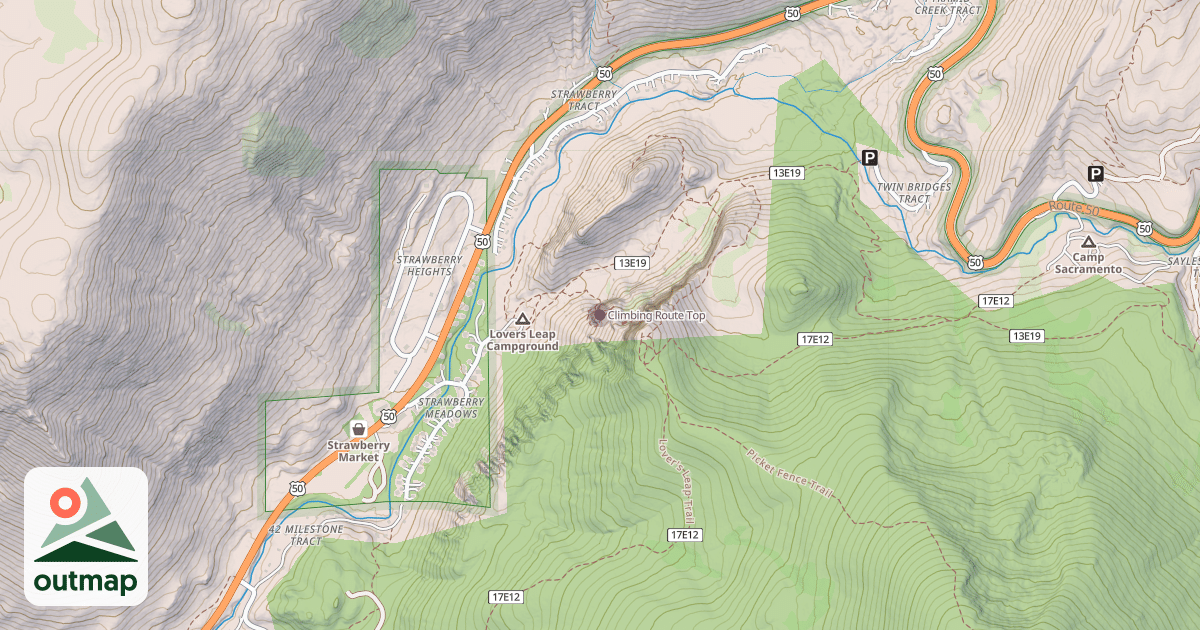 Map of Climbing Route Top