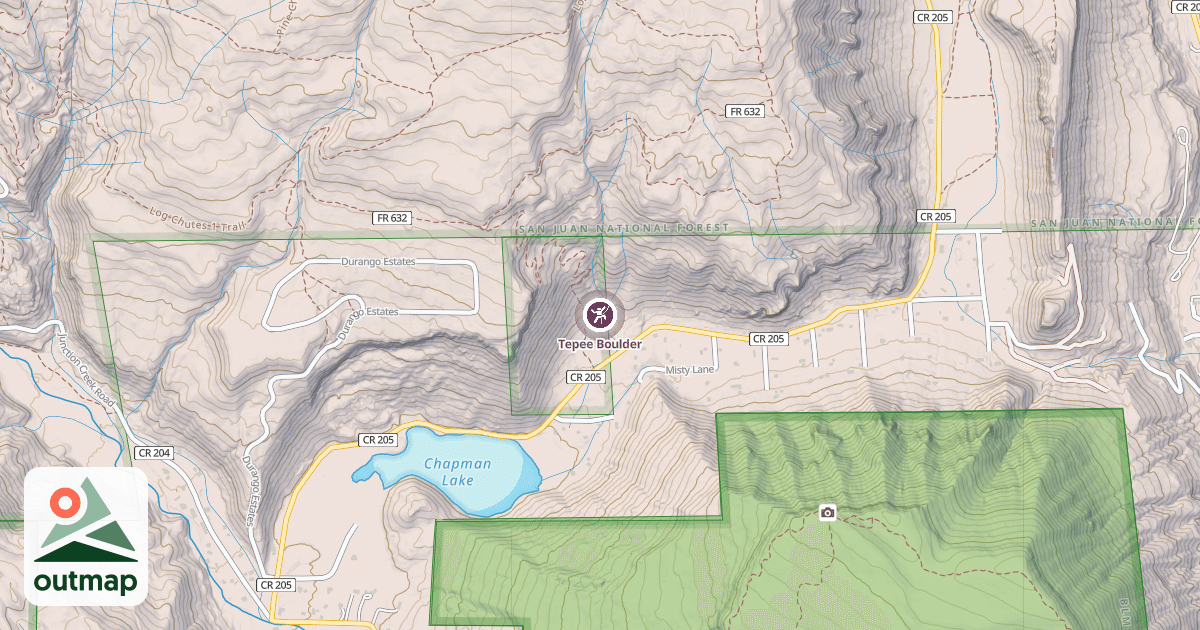 Map of Tepee Boulder