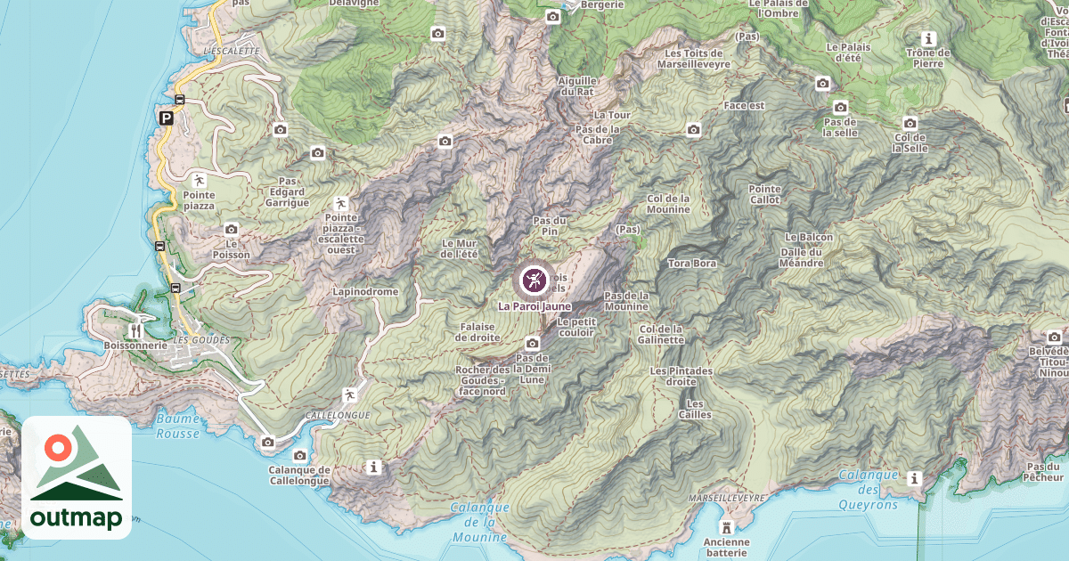 Map of La Paroi Jaune