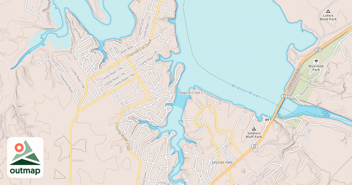 Map of Diagonal Crack in Bosque