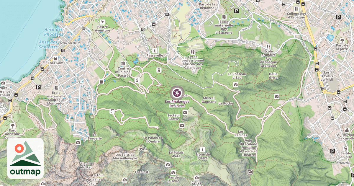 Map of Les Phalanges Résinées