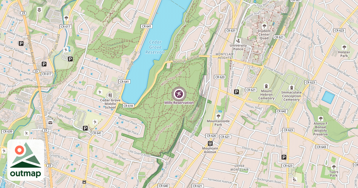 Map of Mills Reservation
