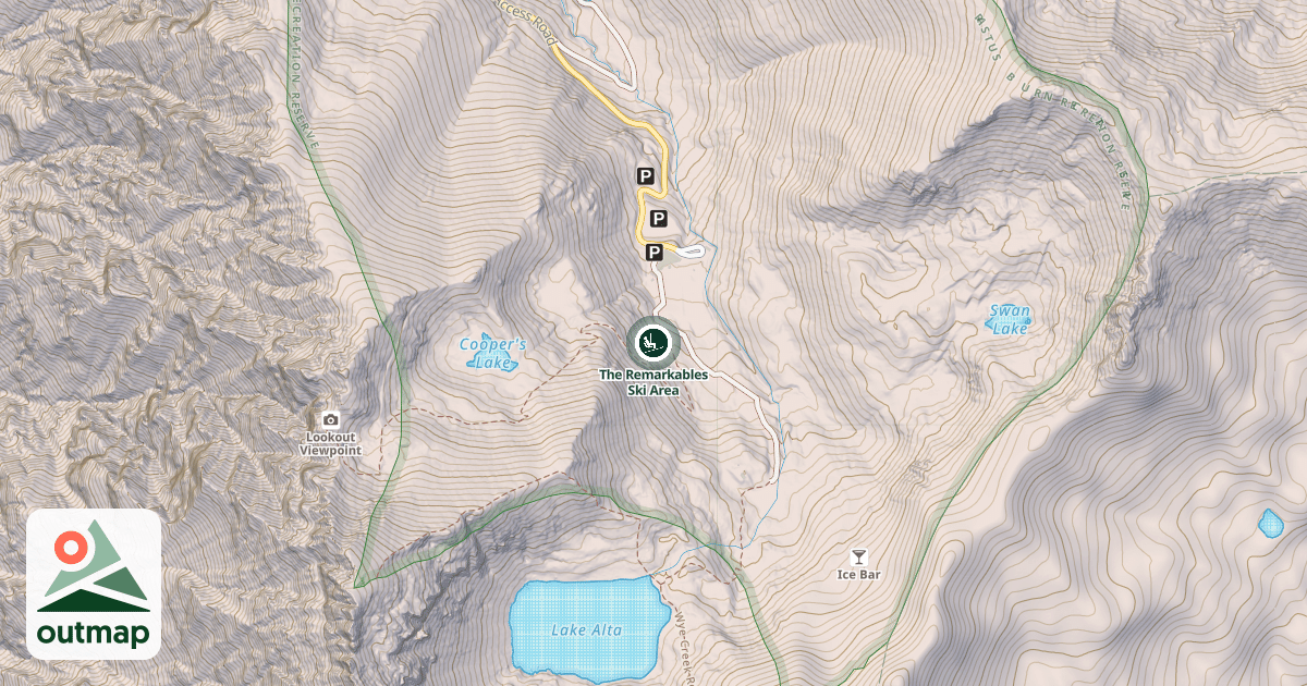 Map of The Remarkables Ski Area