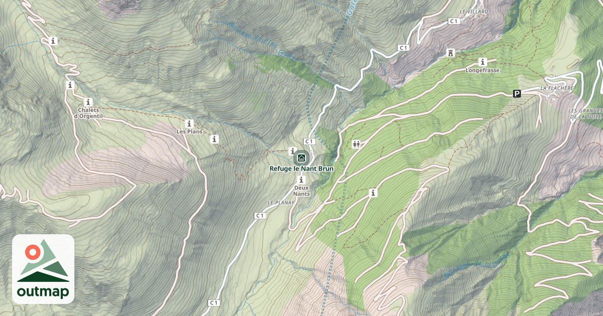 Map of Refuge le Nant Brun