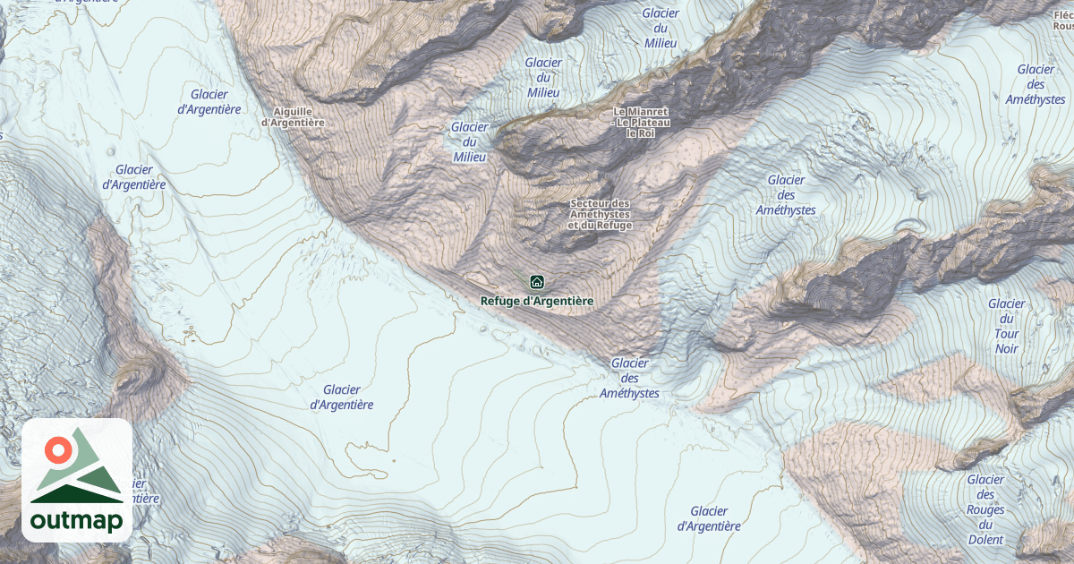 Map of Refuge d'Argentière