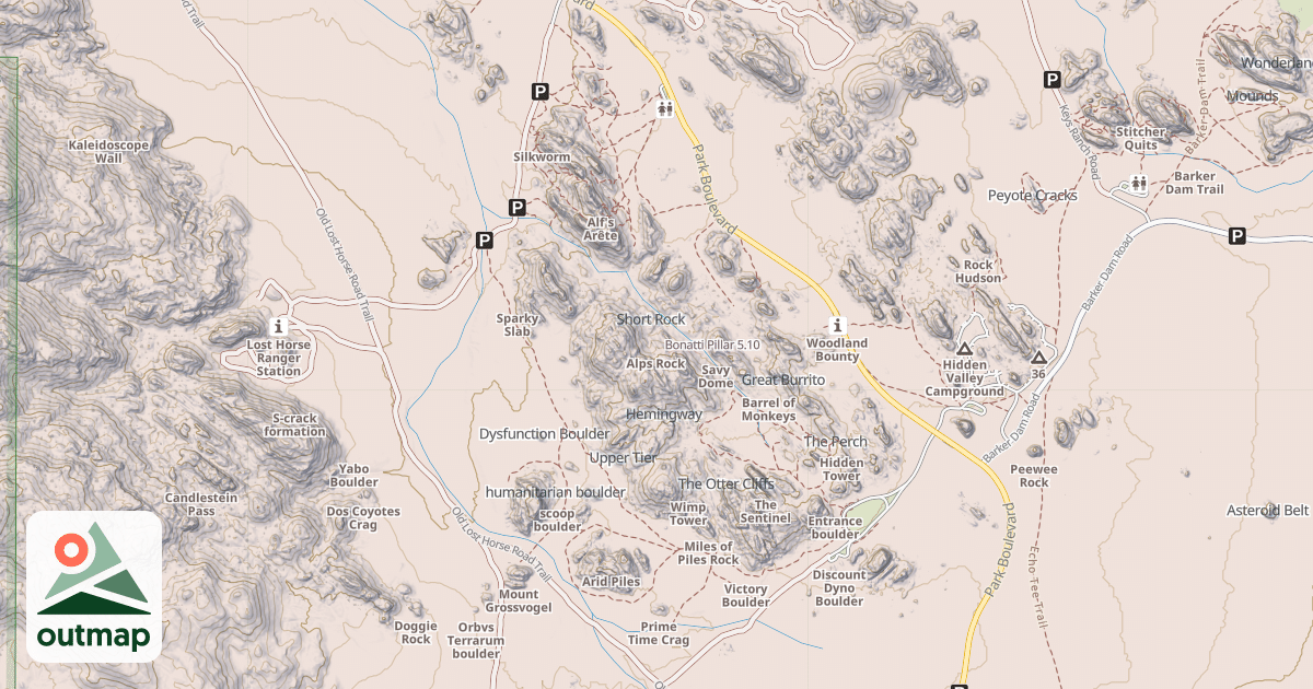 Map of Bonatti Pillar
