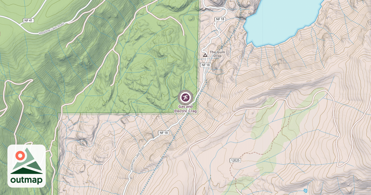 Map of Gas and Electric Crag