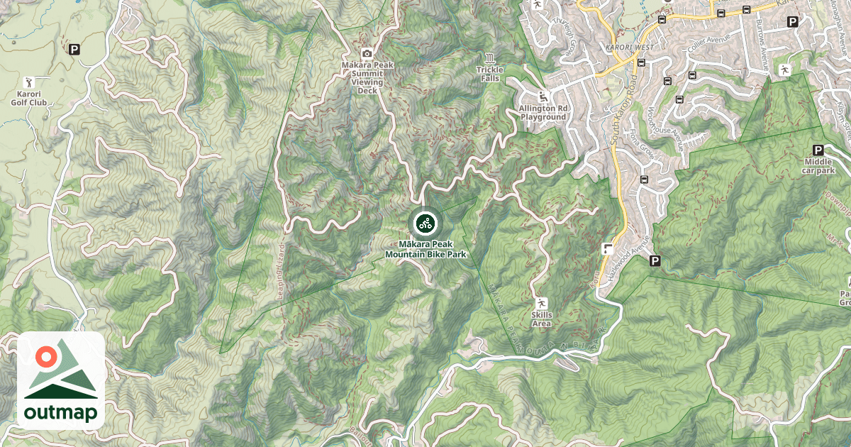 Map of Mākara Peak Mountain Bike Park