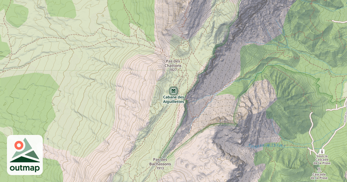 Map of Cabane des Aiguillettes