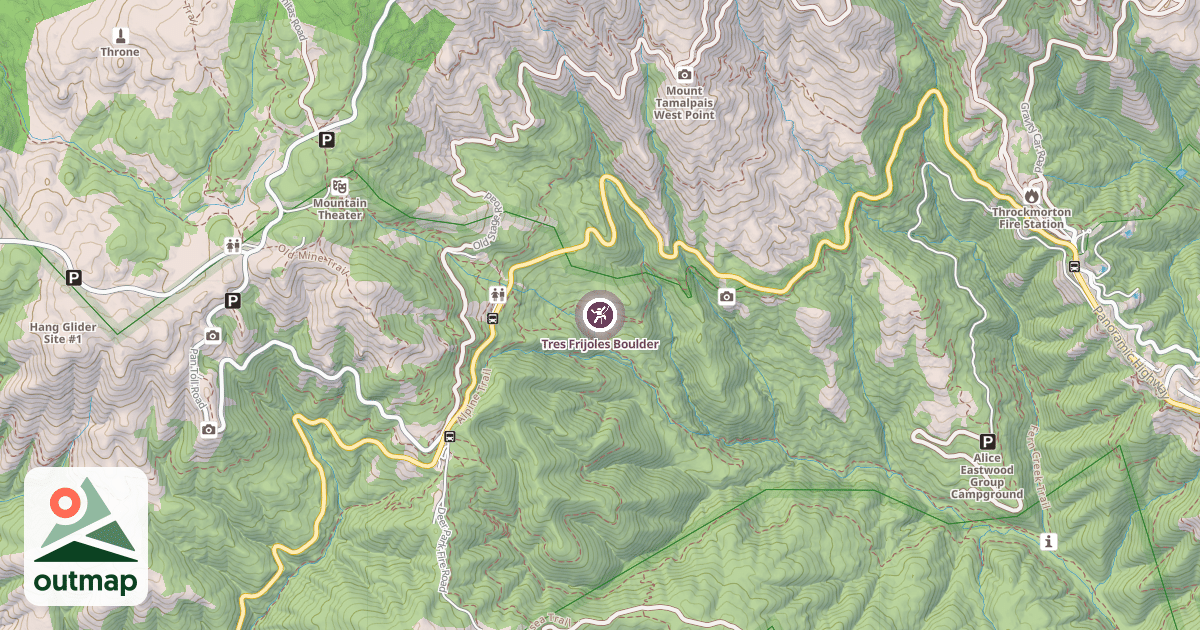 Map of Tres Frijoles Boulder