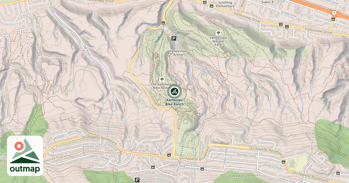 Map of Kamloops Bike Ranch