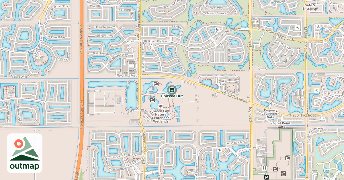 Map of Chickee Hut in Palm Beach