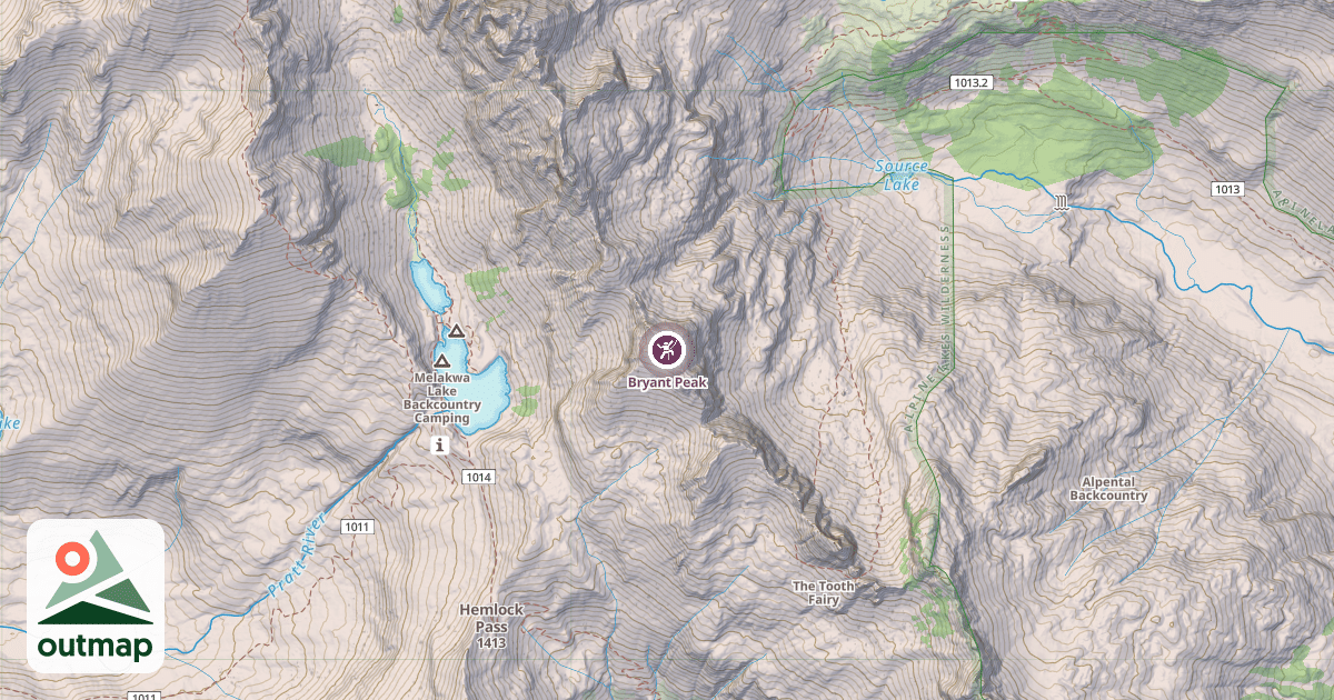 Map of Bryant Peak
