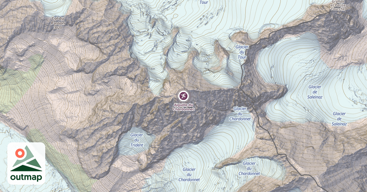 Map of Aiguille du Chardonnet