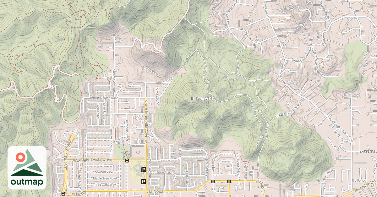 Map of B1 Seam