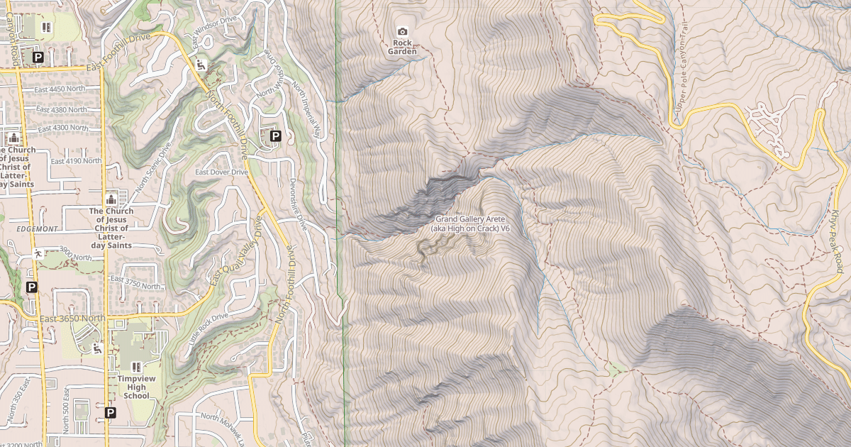 Map preview of Grand Gallery Arete (aka High on Crack)