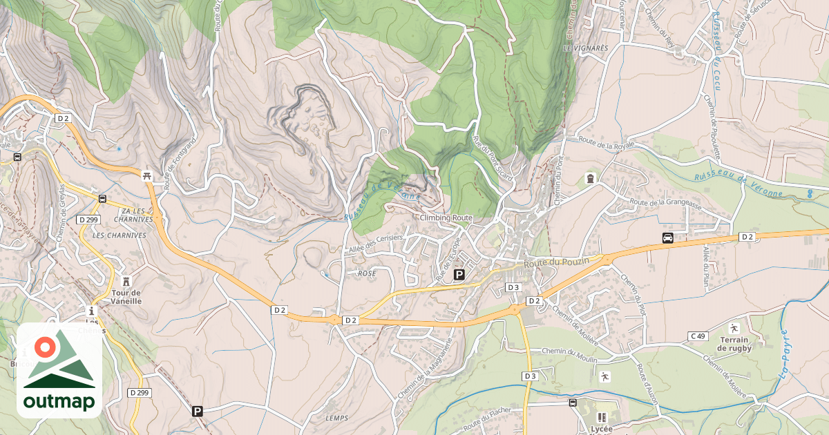 Map of Climbing Route