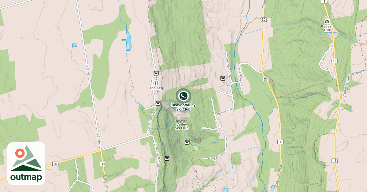 Map of Beaver Valley Ski Club