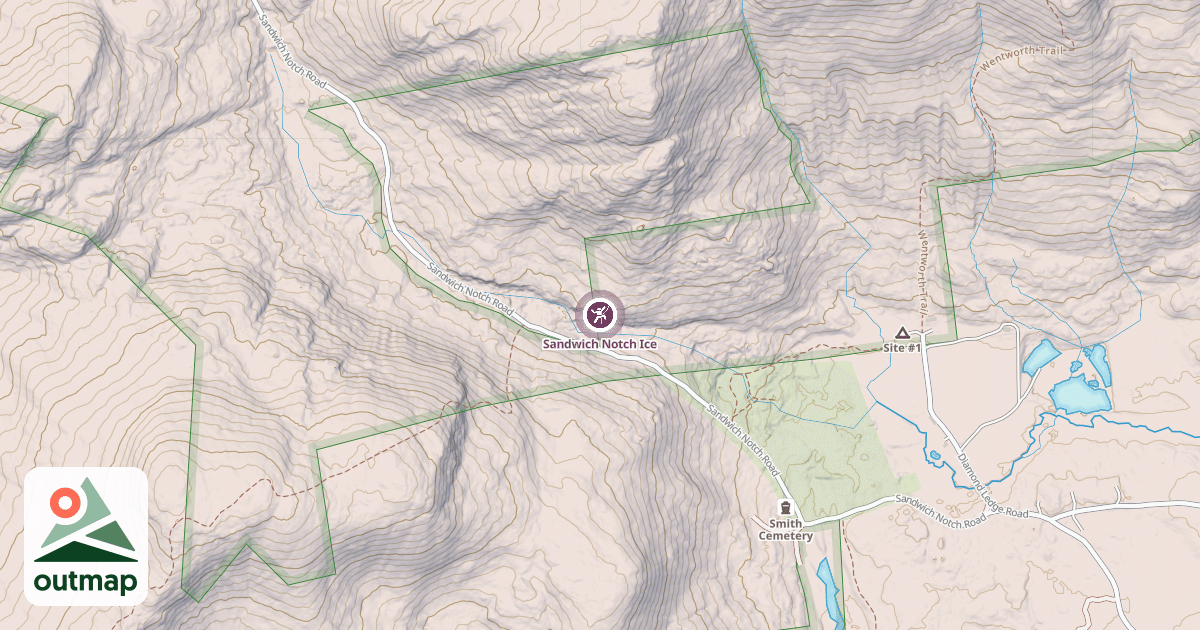 Map of Sandwich Notch Ice
