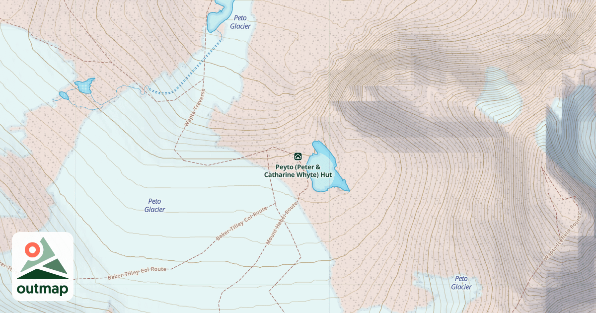 Map of Peyto Hut