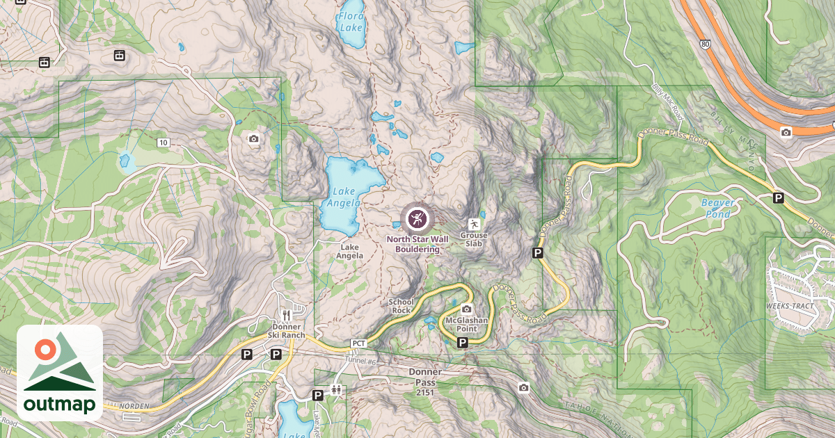 Map of North Star Wall Bouldering