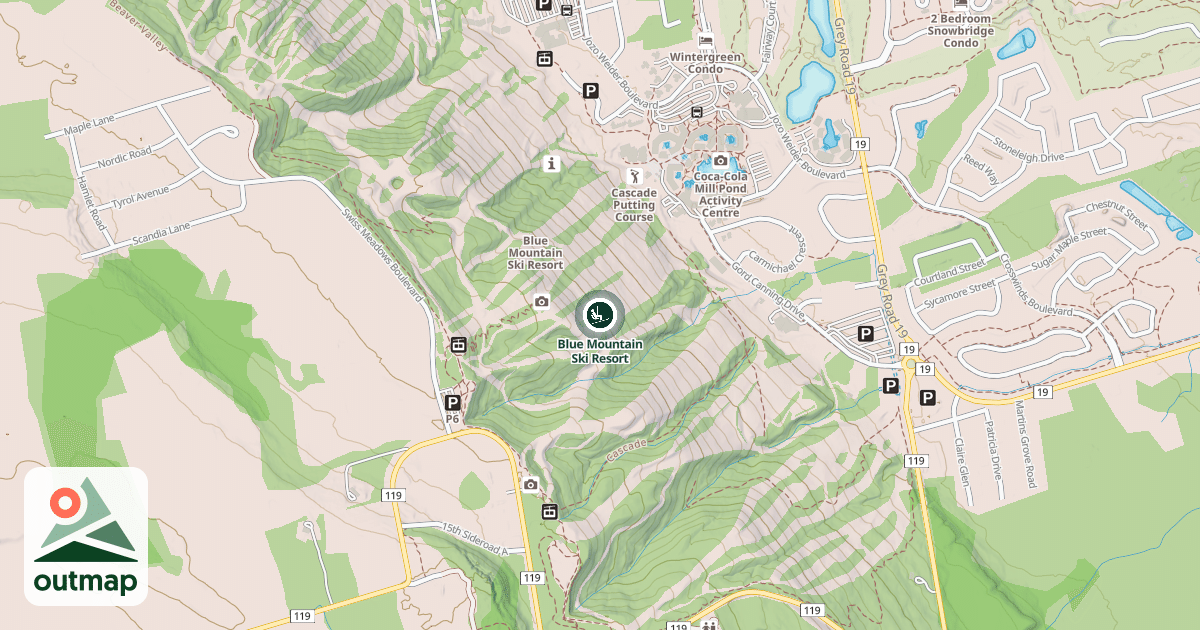 Map of Blue Mountain Ski Resort