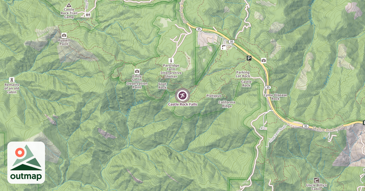 Map of Castle Rock Falls