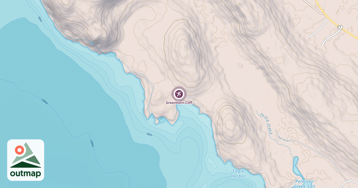 Map of Greenhorn Cliff
