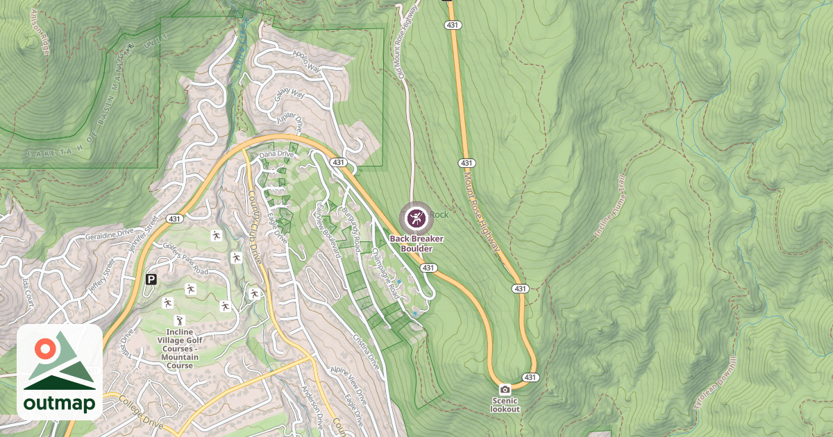 Map of Back Breaker Boulder