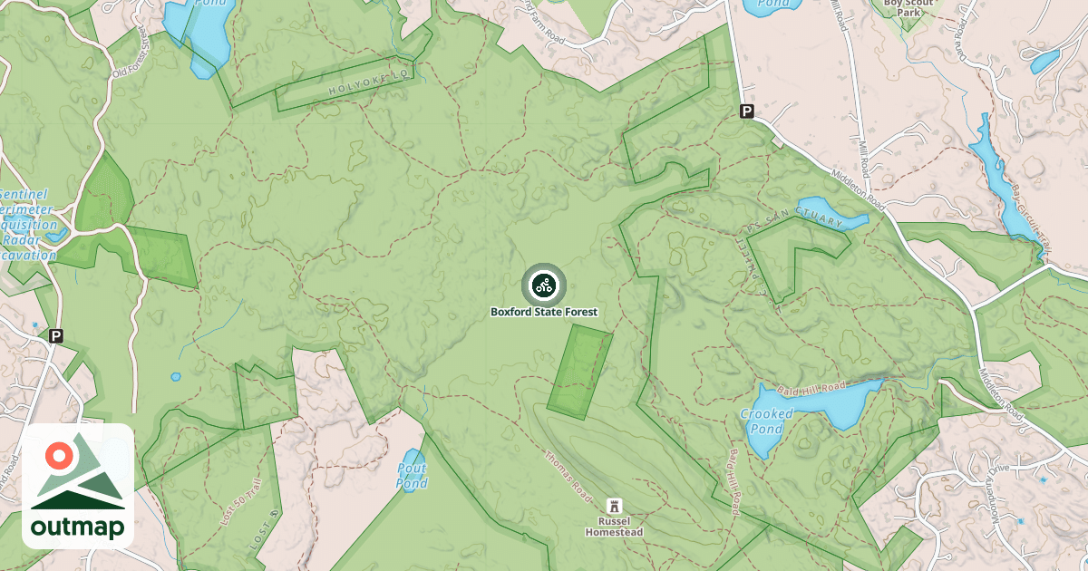Map of Boxford State Forest