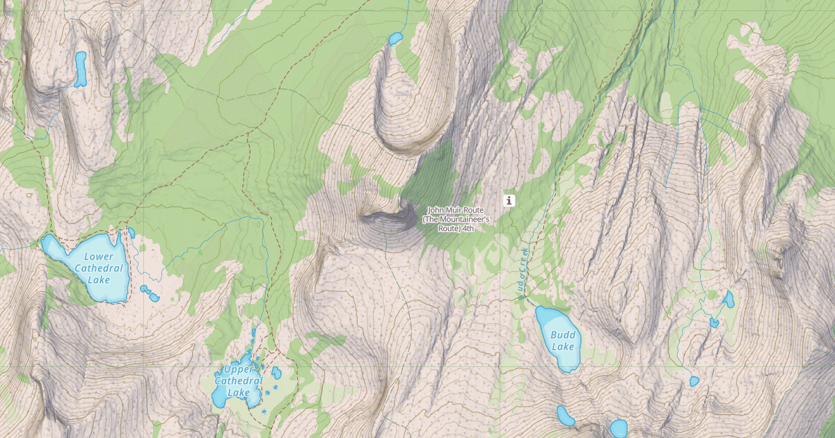 Map preview of John Muir Route (The Mountaineer's Route)