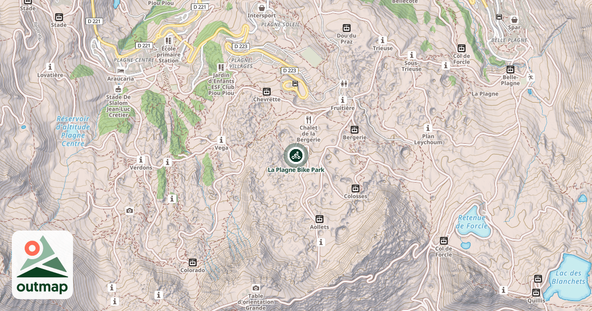 Map of La Plagne Bike Park