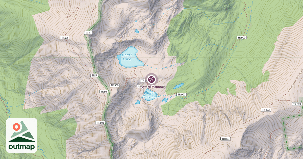 Map of Haystack Mountain