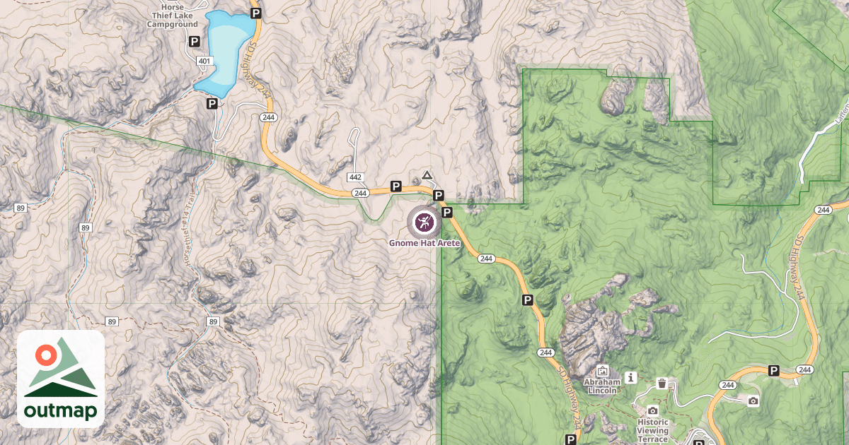 Map of Gnome Hat Arete