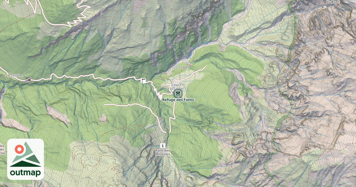 Map of Refuge des Fonts
