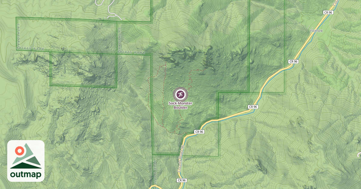 Map of Sock Monster Boulder