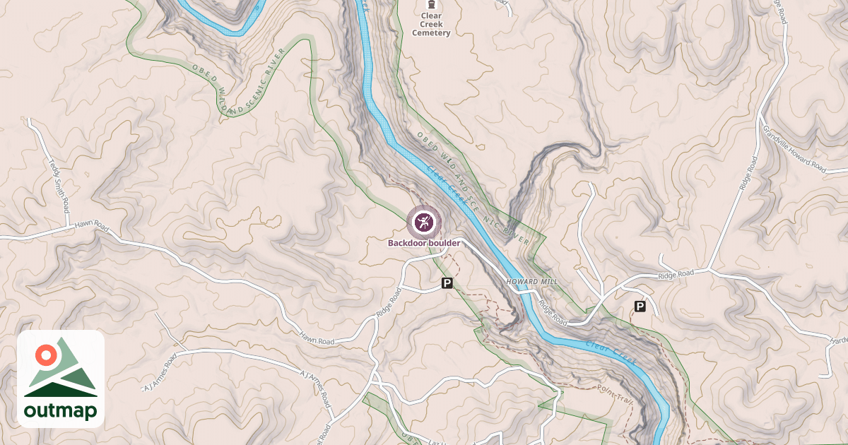 Map of Backdoor boulder