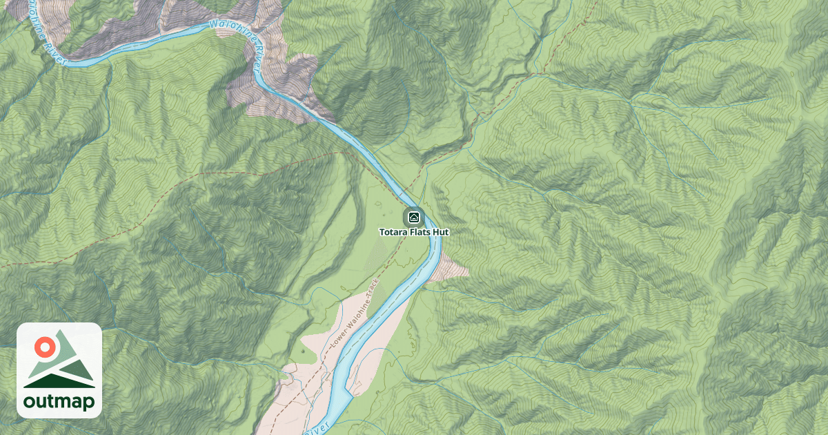 Map of Totara Flats Hut