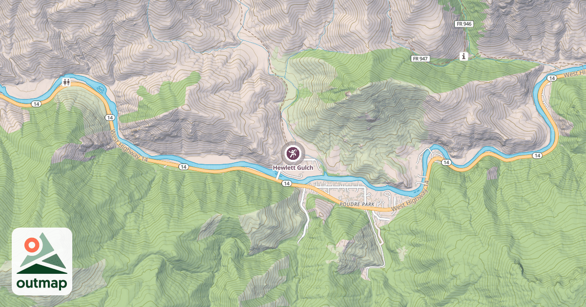 Map of Hewlett Gulch