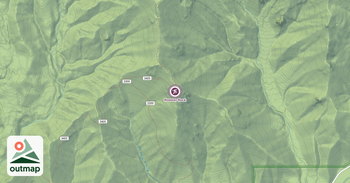 Map of Rooster Rock