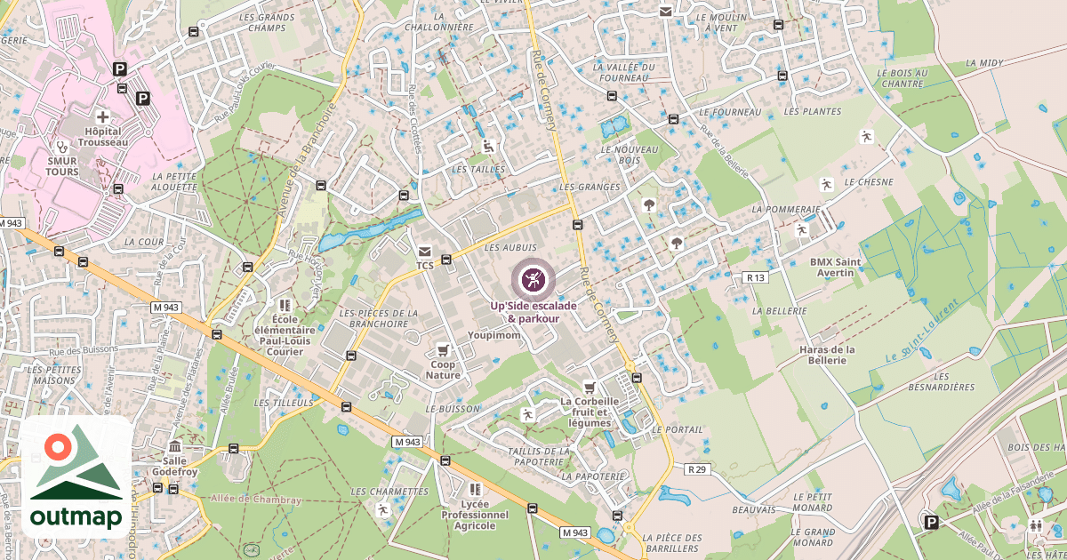 Map of Up'Side escalade & parkour