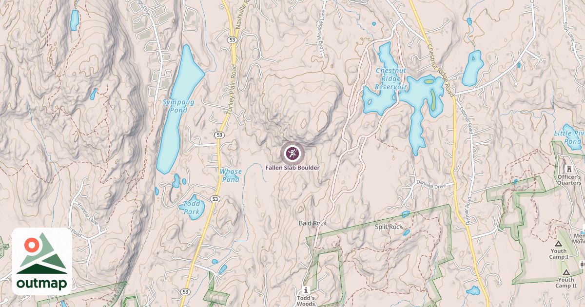 Map of Fallen Slab Boulder